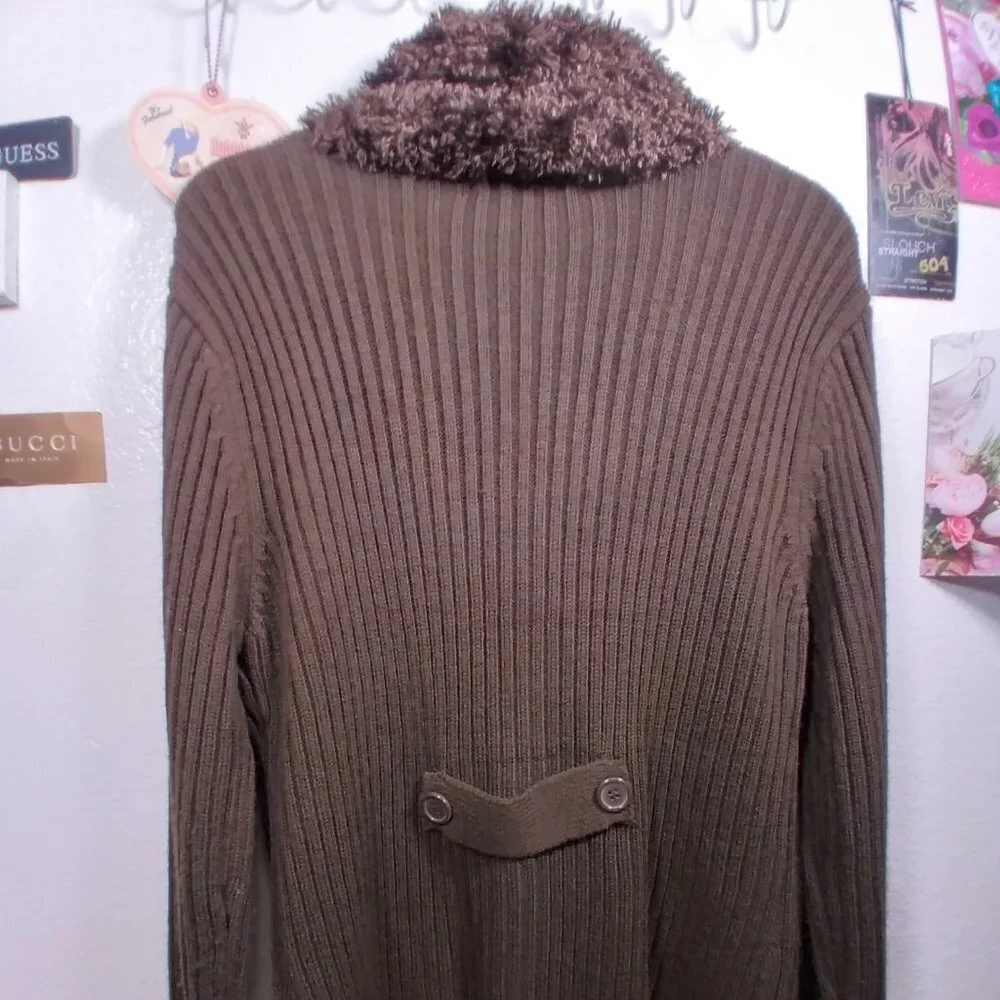 Allison Brittney Chevron Open Front Cardigan sz XL - Picture 4 of 12